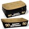 Big Dot of Happiness 90th Birthday Party Paper Food Trays, Disposable Food Boats, Black & Gold, Picnic, BBQ, Double-Sided Paper Meal Holders - 12 Ct